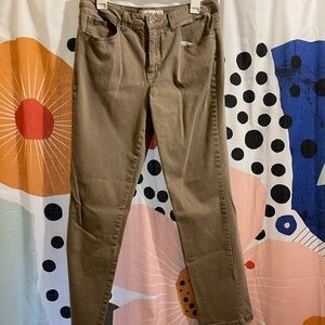 Vintage style Faded Glory tan denim jeans.